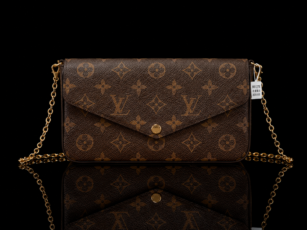 Designer-Inspired Monogram Chain Crossbody Bag