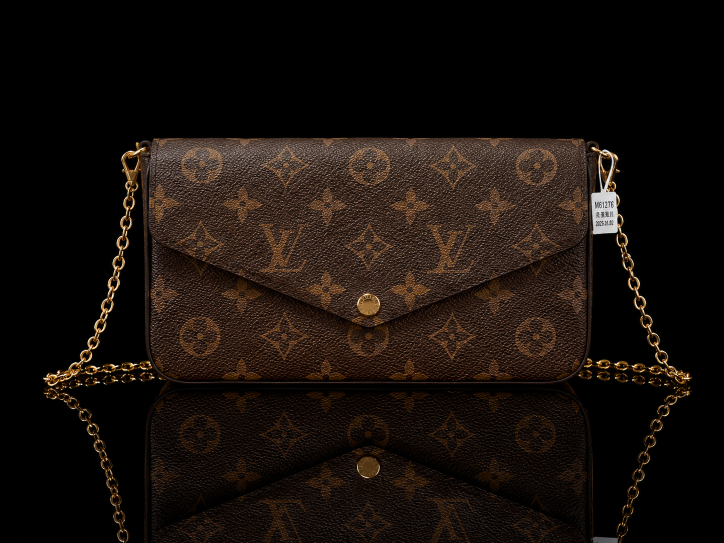 Designer-Inspired Monogram Chain Crossbody Bag