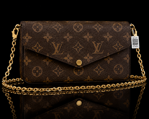 Designer-Inspired Monogram Chain Crossbody Bag